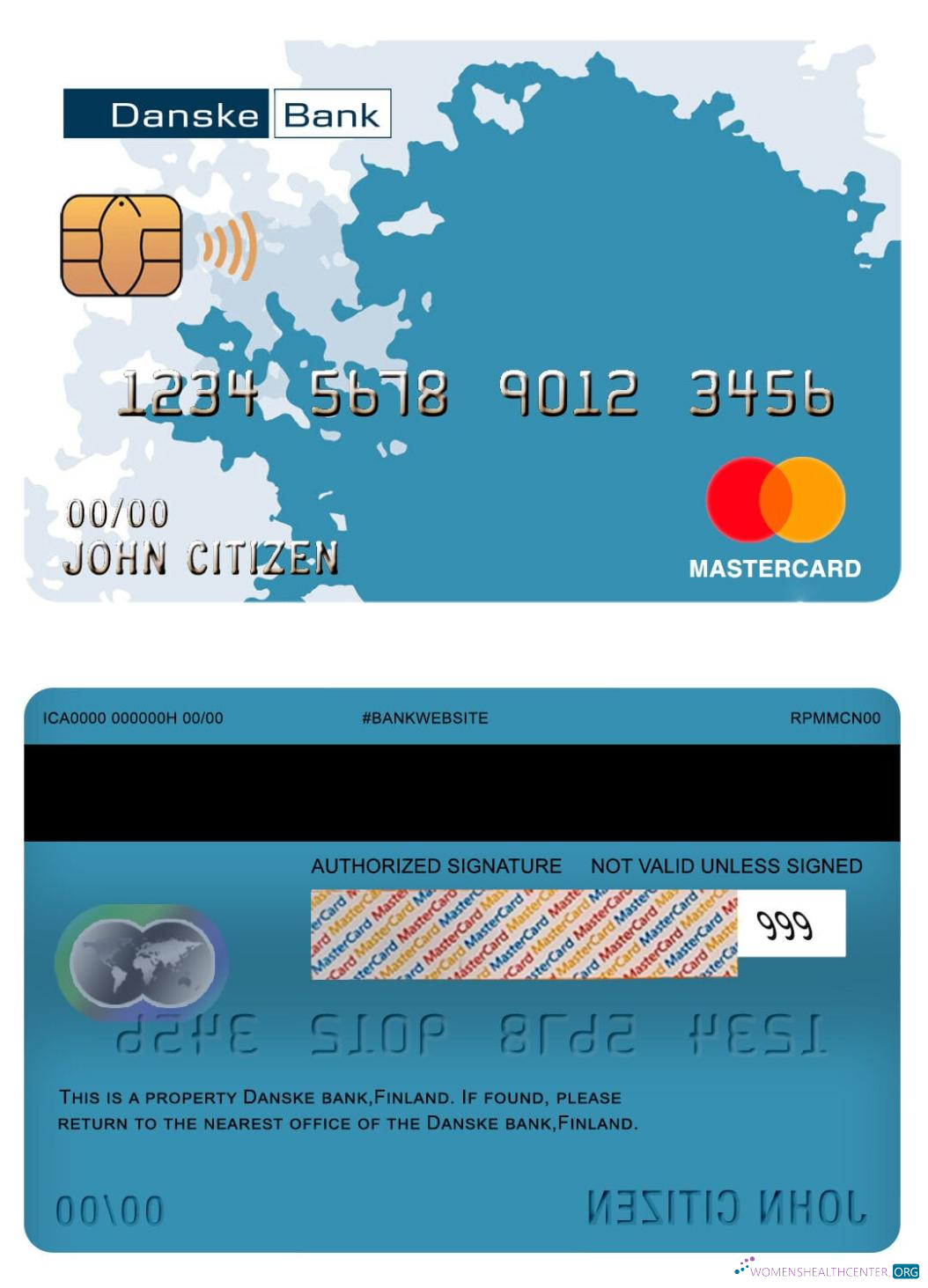 Download Finland Danske bank mastercard Photoshop template